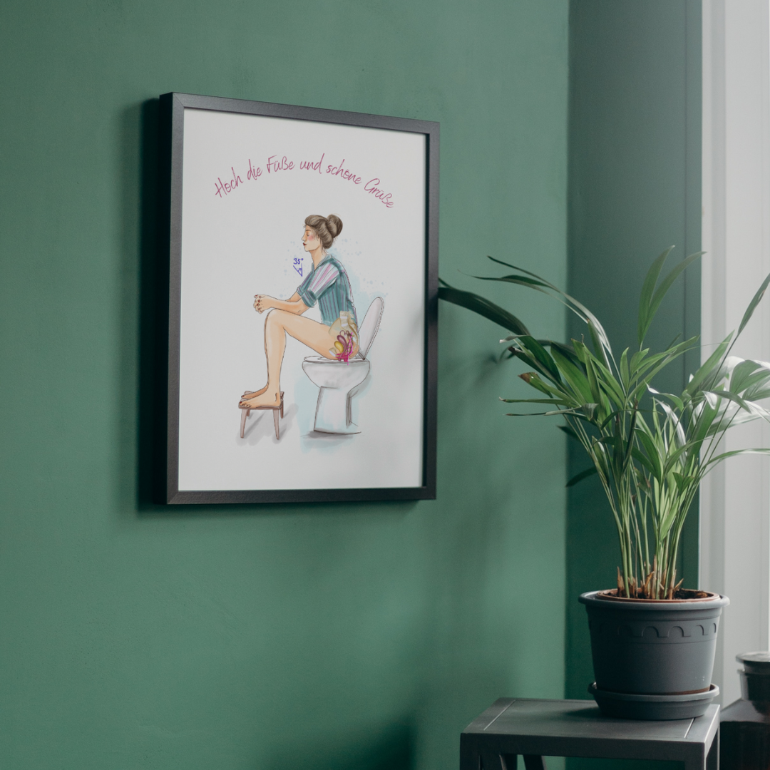 Toilettenposition mit Spruch Poster DIN A4