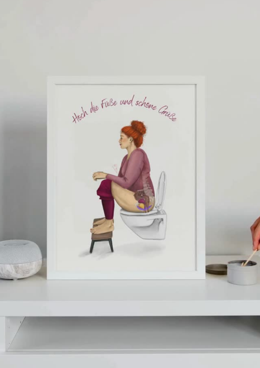 Toilettenposition mit Spruch Poster DIN A4